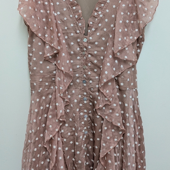 Joyfolie Cass Maxi Dress in Warm Sand/Pinkish Taupe Cream Flowers XS - Picture 10 of 11